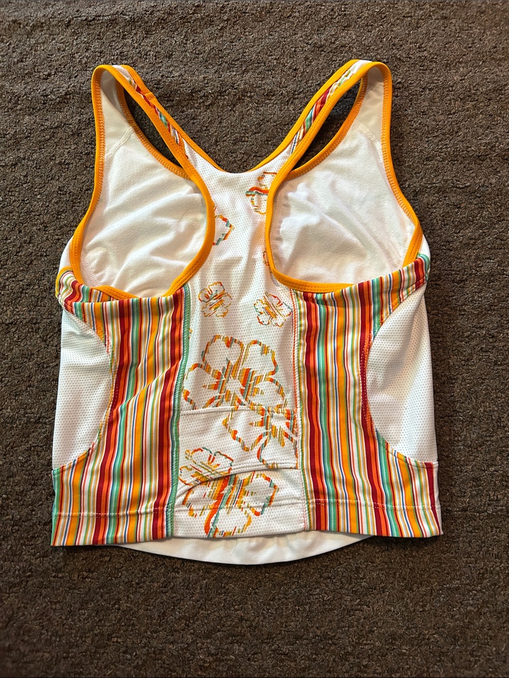 Nike White Tank Top with Orange Trim - Picture 2 of 3